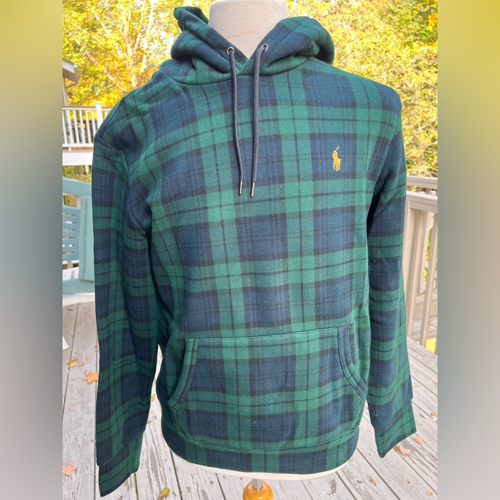 Polo Ralph Lauren Blackwatch Plaid Pony Hoodie Hooded Sweatshirt